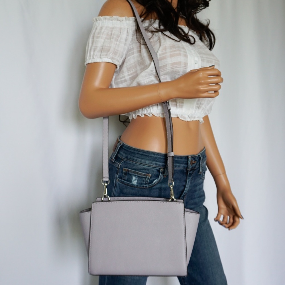 Michael Kors Selma M Messenger Bag Lilac Multi - Picture 3 of 8